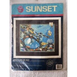 Sunset Beauty and the Reef 1993 Needle Point Kit 11074  NEW